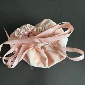 Pink velvet type Drawstring jewelry Pouch